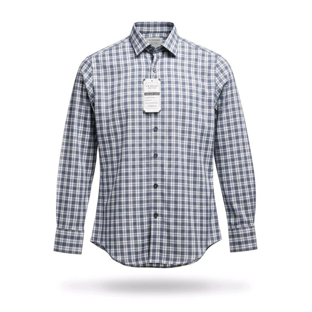 J.M. Haggar Mens Premium Performance Plaid Dress Shirt Blue Size Medium New